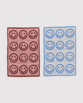 Hand Towel Set of 2 - Sky Blue and Blush Happy